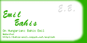 emil bahis business card